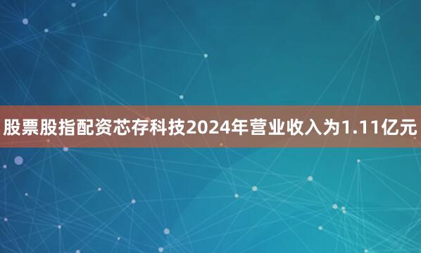 股票股指配资芯存科技2024年营业收入为1.11亿元