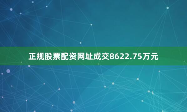 正规股票配资网址成交8622.75万元